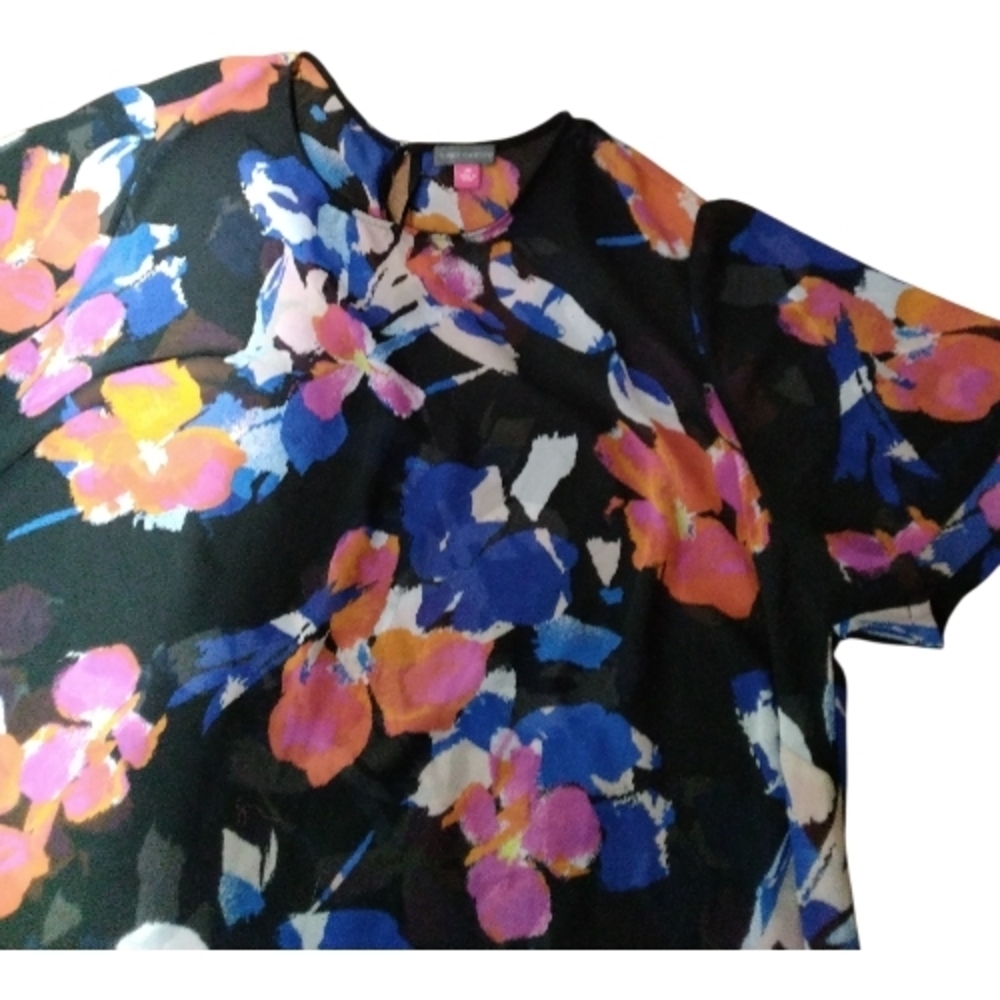 Vince Camuto Black Floral High-Low Midi Dress - Picture 7 of 7